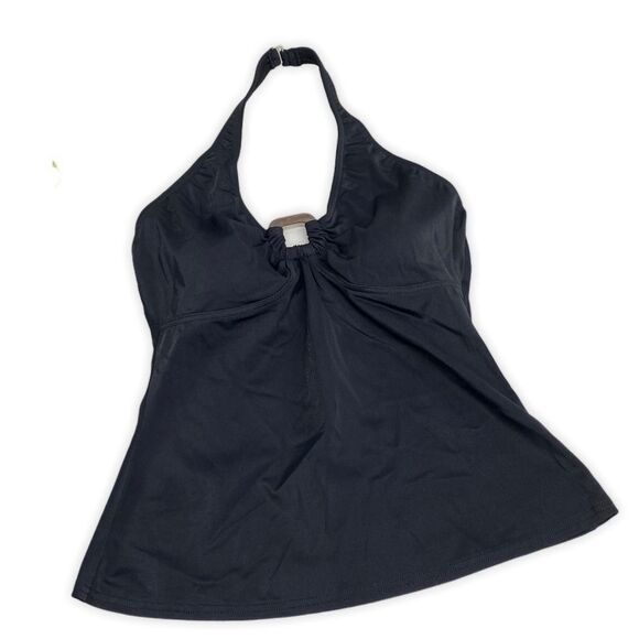 Lands End Black Halter Tankini Top size 6L - Picture 1 of 5